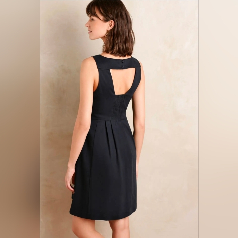 Anthropologie Moulinette Soeurs Embroidered Perennial Dress Black Floral Sz 10 - Picture 3 of 14